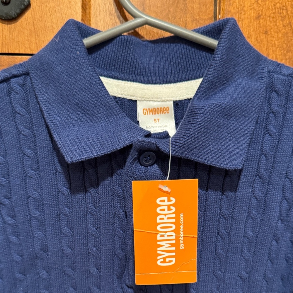 Gymboree Dark Blue Cable Knit Polo - Picture 5 of 7